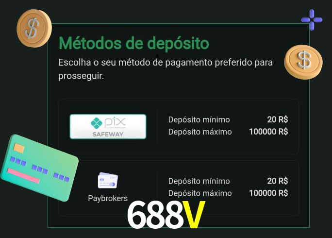 O cassino 688V oferece uma grande variedade de métodos de pagamento